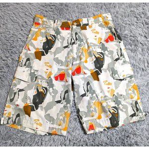Koman Jeans Shorts Mens Sz XL XLarge Paint Splatter‎ Cargo Baggy Hip Hop Skate
